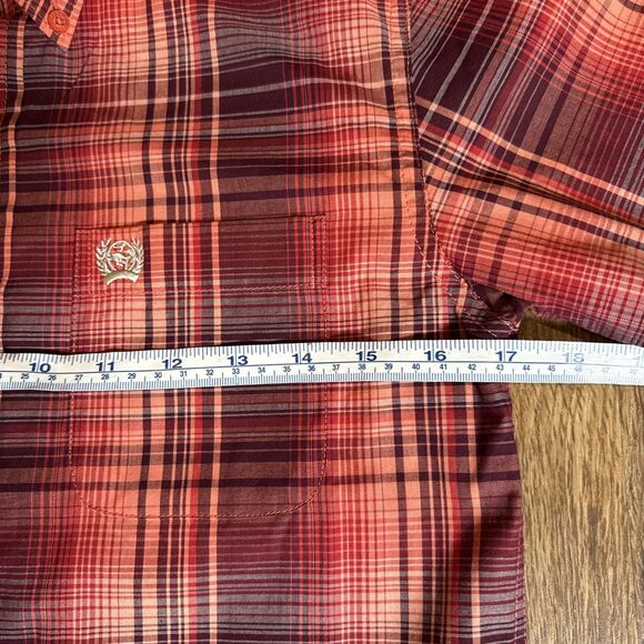 Cinch Boys' Plaid Print Long Sleeve Button-Down Up Shirt Size Size 10 Kids Youth - Picture 5 of 8